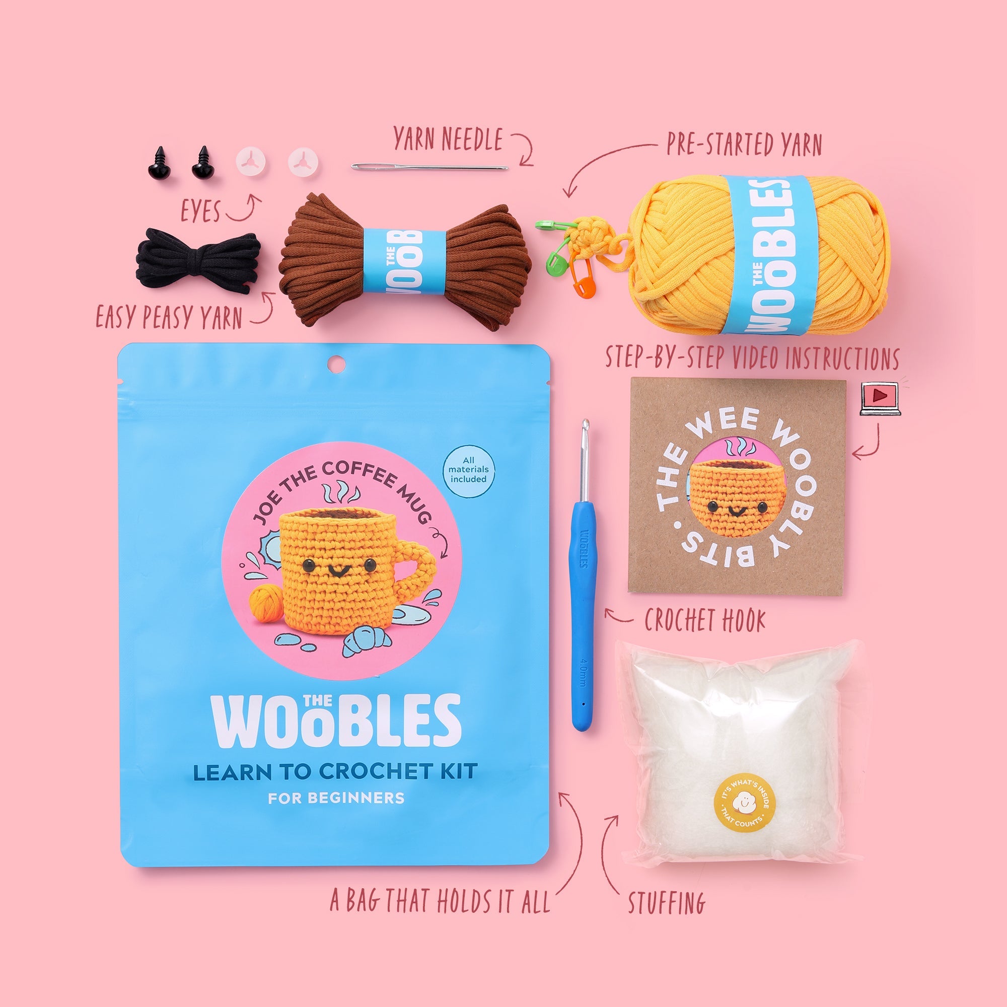 Kit de crochet pour tasse à café Joe la tasse à café