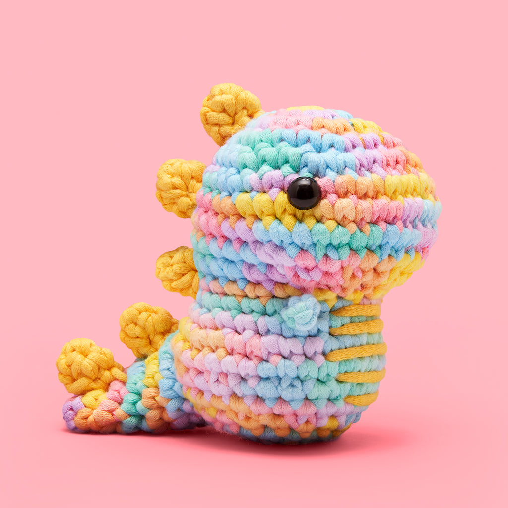 Kit de crochet pastel Fred le dinosaure