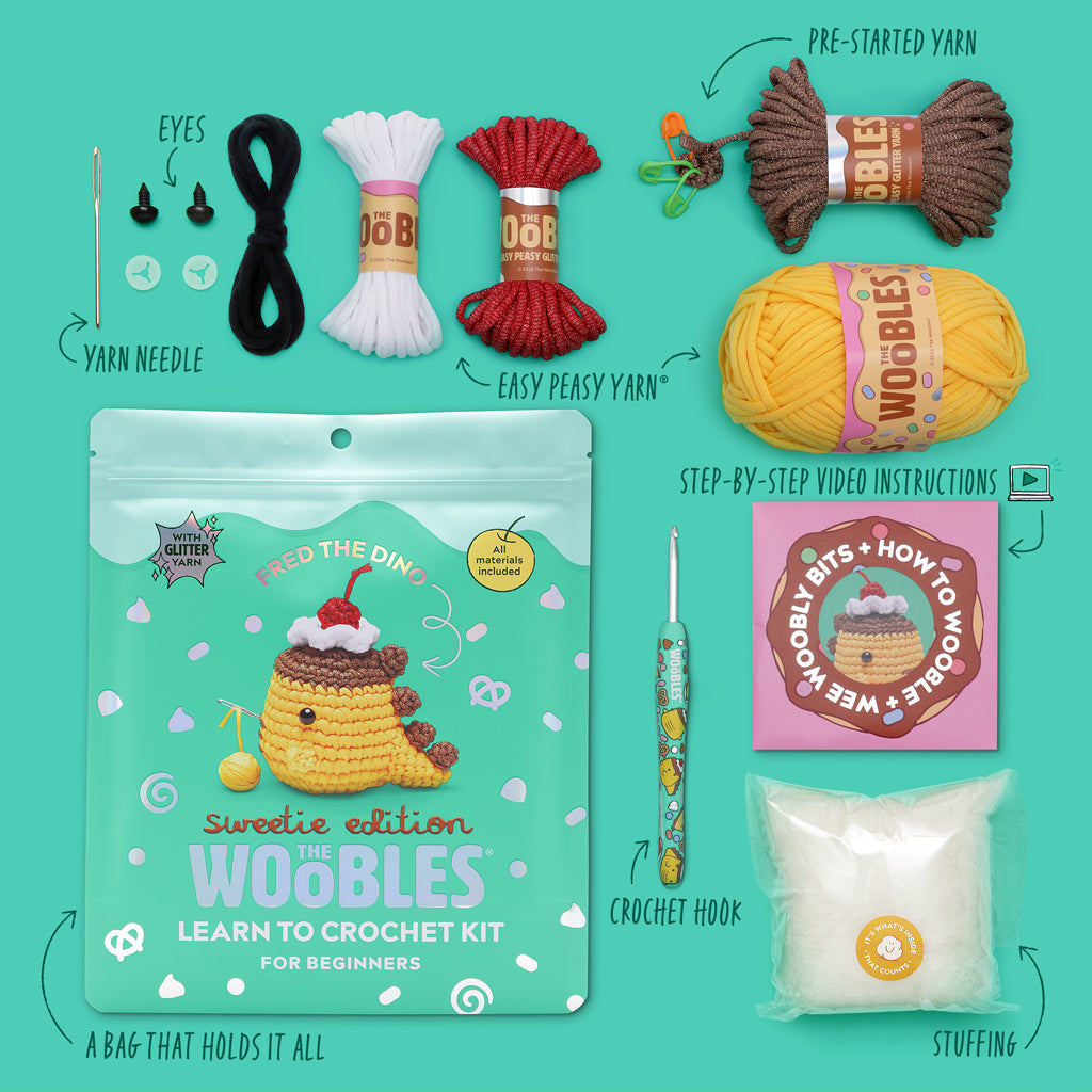 Fred le Dino : Kit de crochet édition Sweetie