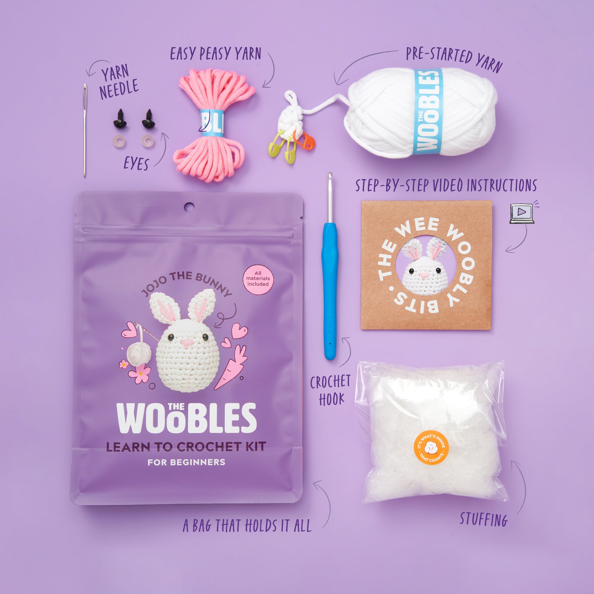 Kit de crochet Jojo le lapin