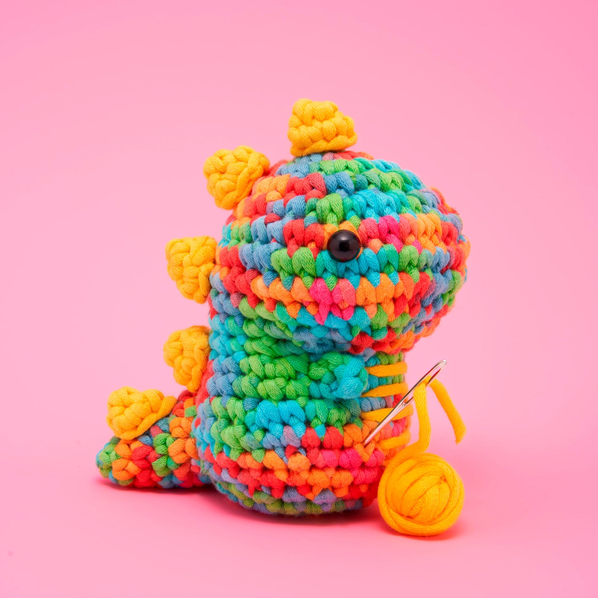 Kit de crochet arc-en-ciel Fred le dinosaure